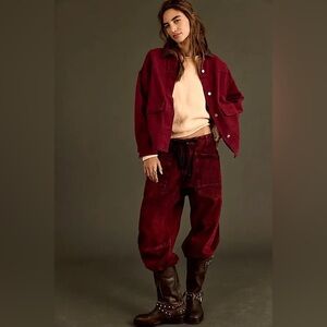 NWT FREE PEOPLE WE THE Moxie Barrel Jeans | Vampiric MSRP $148 Size 28